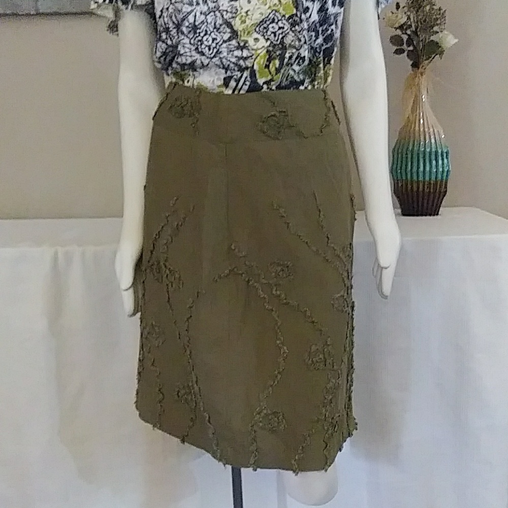 Carole Little Sz 10 Lined Linen/Rayon Skirt